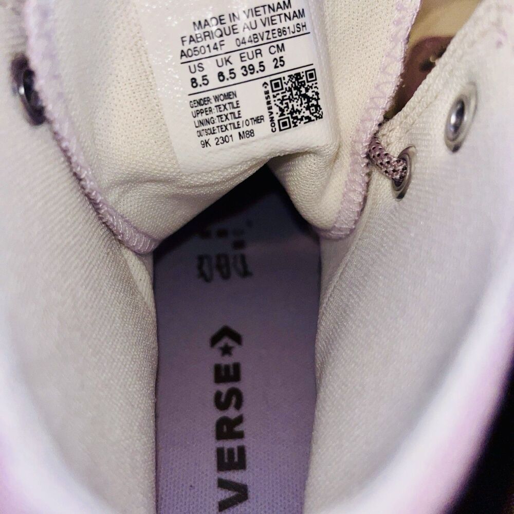 Converse Chuck Taylor All Star Lift W 8.5 Hi Top Platform Sneakers Lucid Lilac - Picture 9 of 9